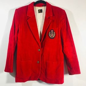 Liz Claiborne Sport Petites Red Corduroy Jacket 8P